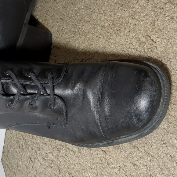 Caressa Black Leather Ankle Booties - Picture 2 of 15